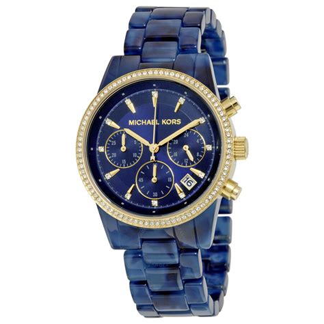 michael kors watch womens blue|Michael Kors Watch blue face.